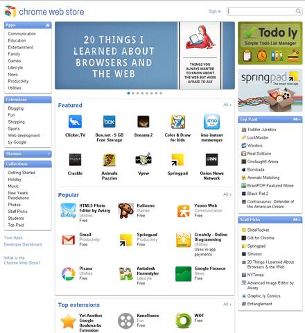 Chrome Web Store lanciert, Chrome OS kommt Mitte 2011